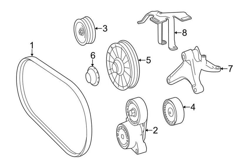 Mercedes Serpentine Belt Idler Pulley 2782020519